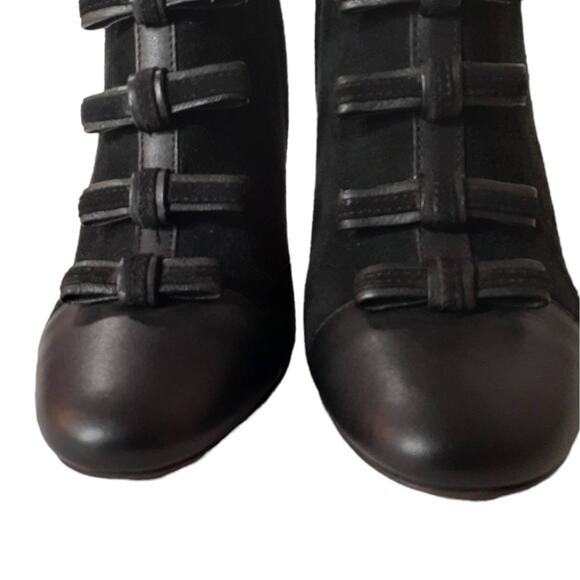 NEW SEE BY CHLOE Boot Size 6.5 Victorian Style Side Zip Block Heel Black Leather - Picture 3 of 14